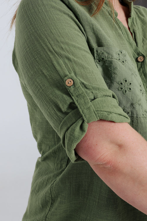 Bluse aus einfarbigem Baumwollvoile-Paprika-4