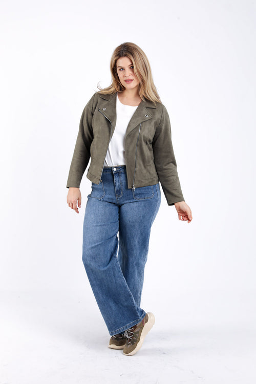 Wildlederimitat Bikerjacke-Paprika-6