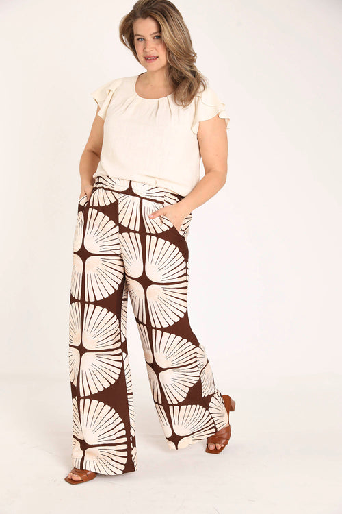 Hose aus Viskose mit zweifarbigem Grafikdruck-Paprika-6