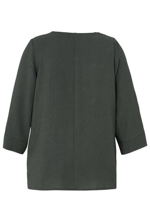 Locker geschnittene, unifarbene Bluse-Paprika-11