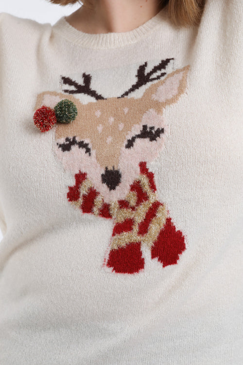 Weihnachtspullover mit Reh-Motiv-Paprika-4