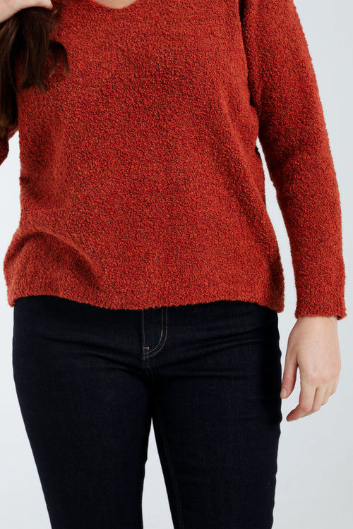 Schlichter Pullover aus Schlingenstrick-Paprika-6