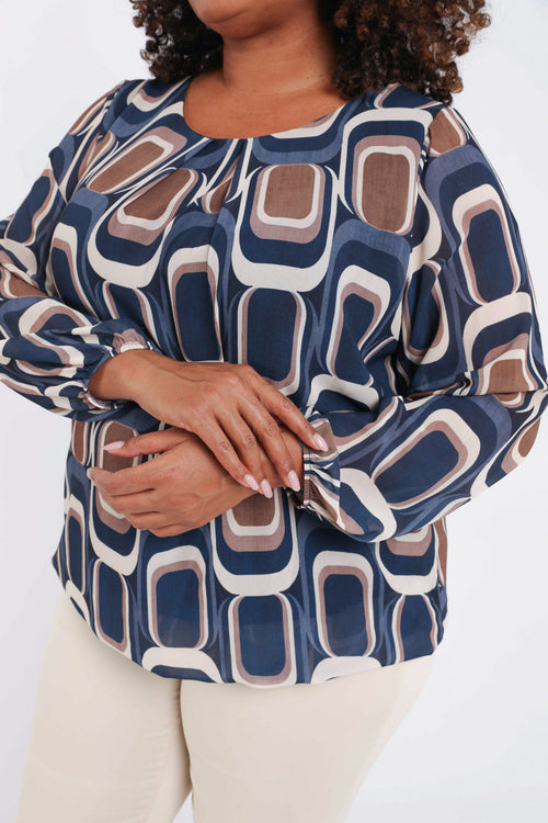 Bluse mit grafischem Print-Paprika-4