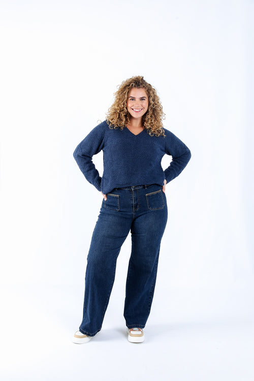 Jeans Elodie mit Taschen und Stickereidetail-Paprika-5