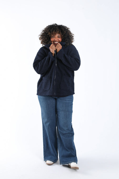 Einfarbiger Teddy-Mantel-Paprika-6