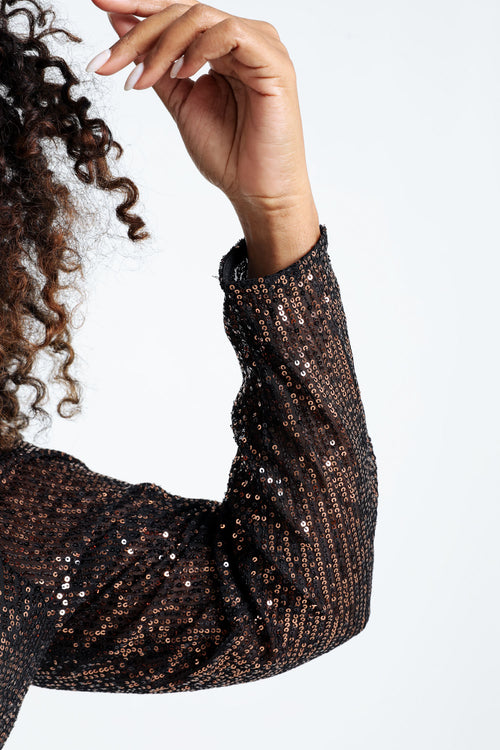 Paillettenkleid mit Wickelausschnitt-Paprika-4