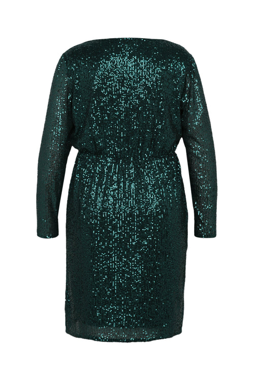 Paillettenkleid mit Wickelausschnitt-Paprika-11