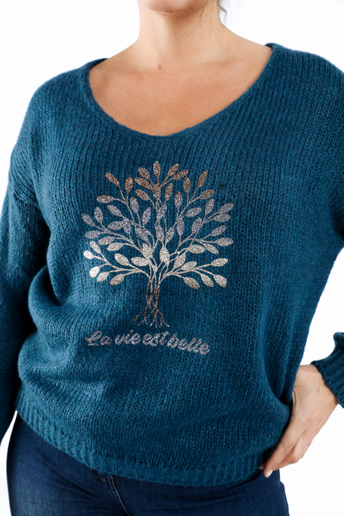 Pullover mit Lebensbaum-Motiv-Paprika-1