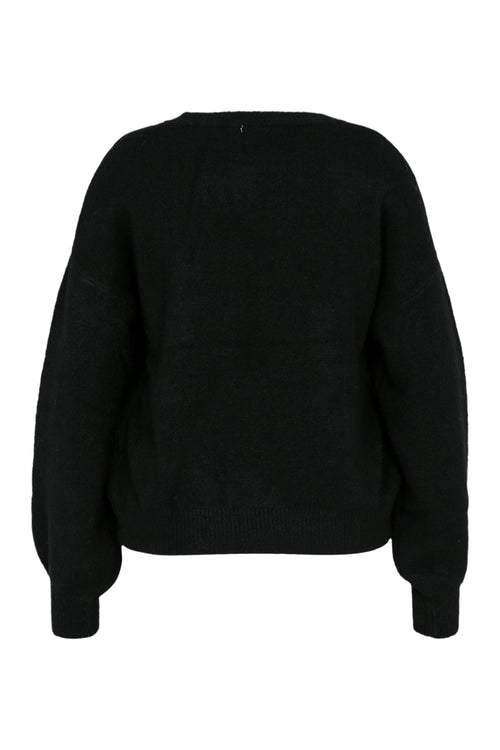 Einfarbiger Pullover mit Stickeffekt an den Ärmeln-Paprika-12