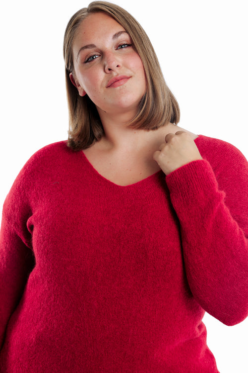 Pull avec alpaga uni-Paprika-3