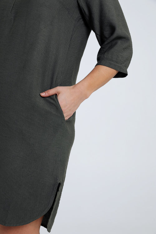 Einfarbiges Tunika-Kleid-Paprika-4