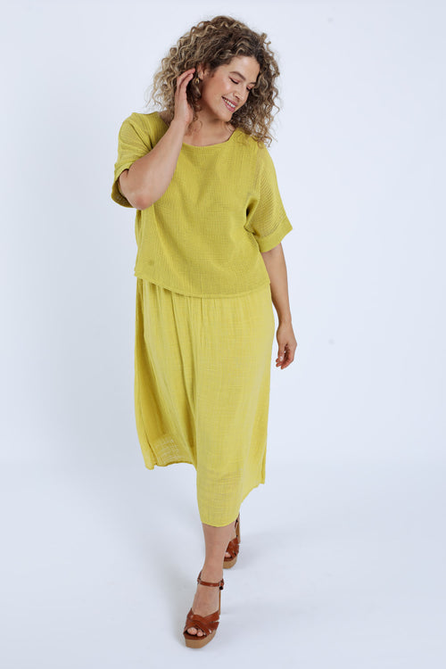 Kleid 2in1 aus einfarbigem Baumwollgaze-Paprika-9
