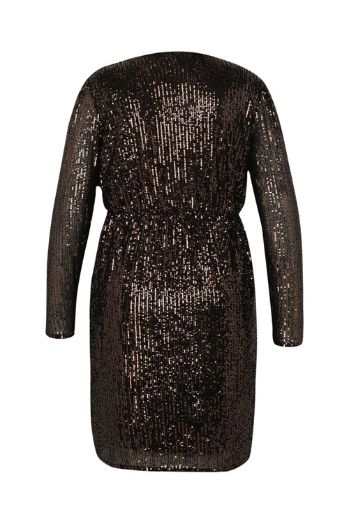 Paillettenkleid mit Wickelausschnitt-Paprika-11