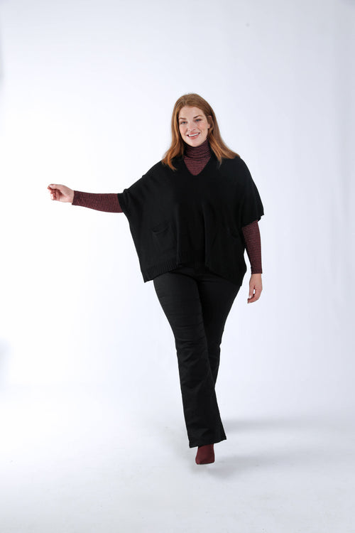 Uni kurzer Pullover aus Viskose-Paprika-7