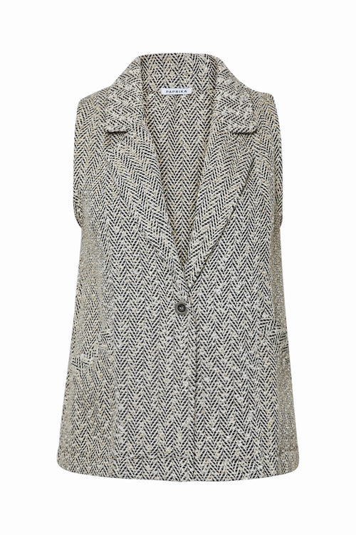 Blazer sans manches à motif chevrons-Paprika-8