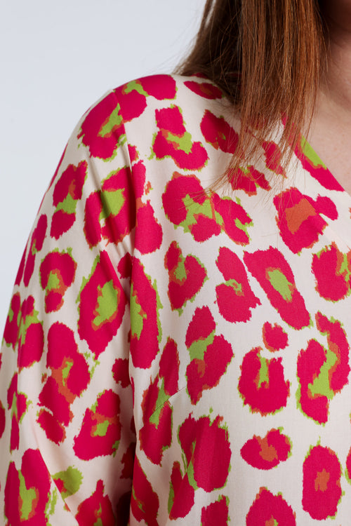 Tierhaut-Muster Viskosebluse-Paprika-6
