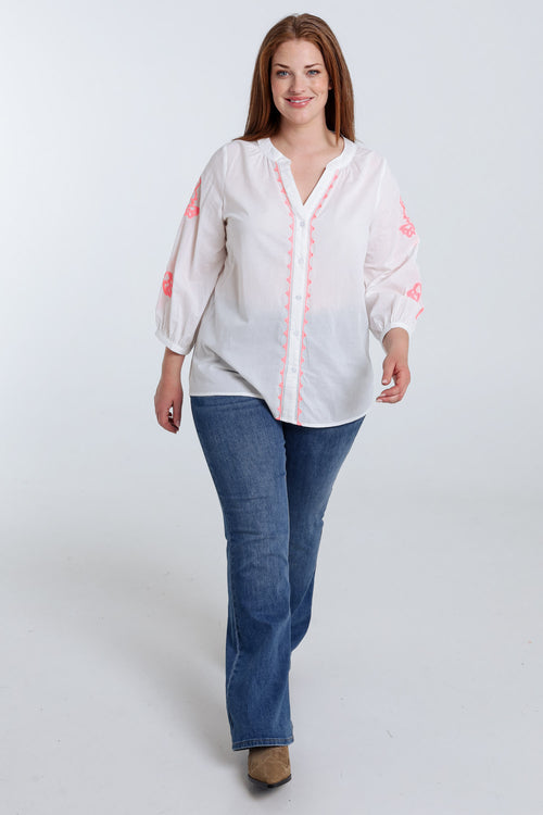 Baumwollbluse mit Stickereien-Paprika-7
