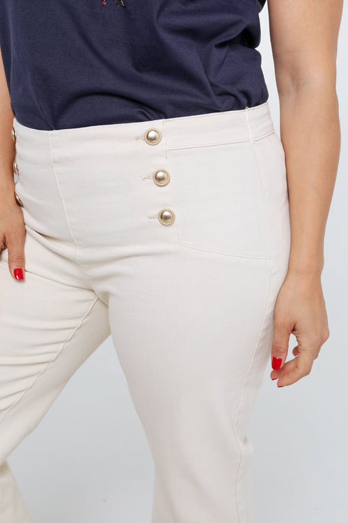 Pantalon Palazzo avec 6 boutons-Paprika-4