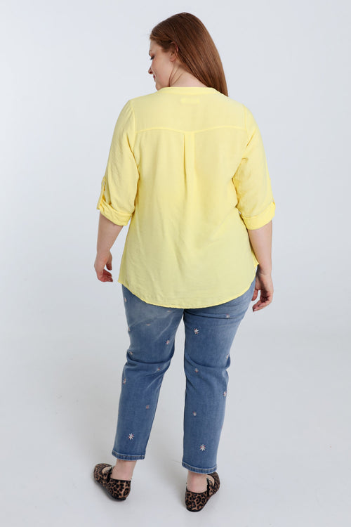 Bluse aus Viskose einfarbig-Paprika-2