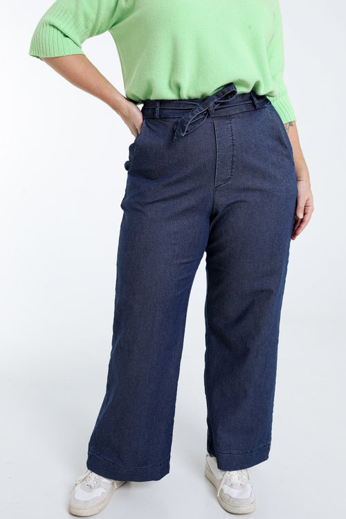Weite Jeans mit Gürtel-Paprika-1