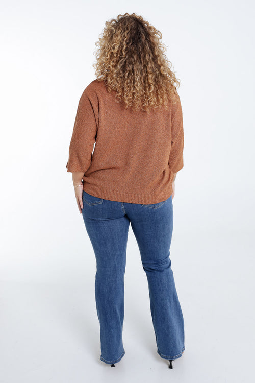 Boxförmiger Pullover aus Baumwolle mit Lurex-Paprika-2
