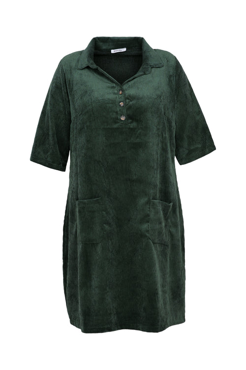 Kurzes, unifarbenes Cordkleid mit aufgestickten Taschen-Paprika-11