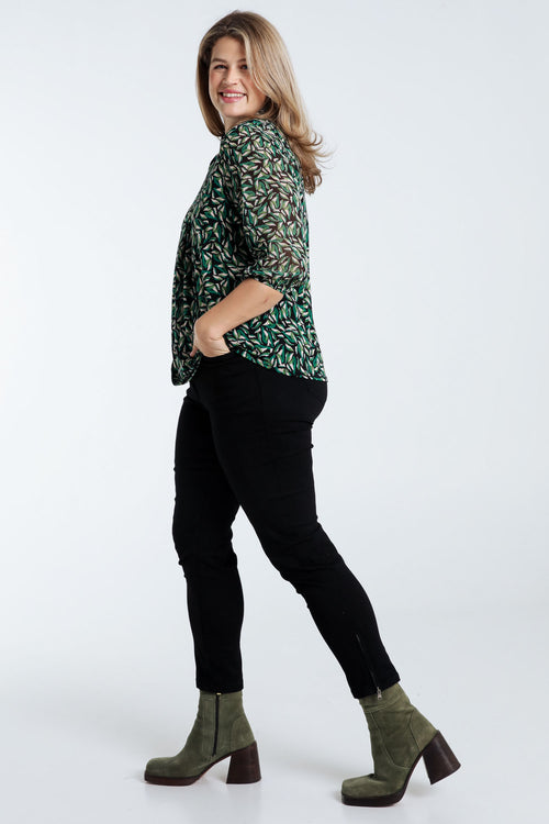 T-Shirt mit Blätterdruck-Paprika-8