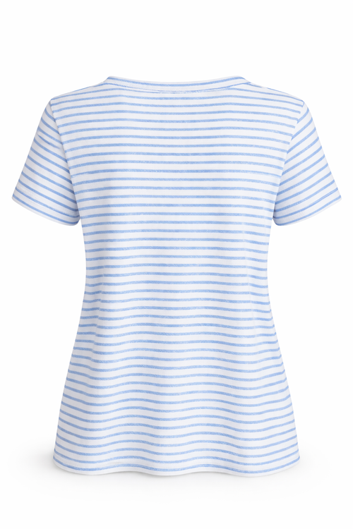 Gestreiftes Baumwoll-T-Shirt mit Lurex-Paprika-3