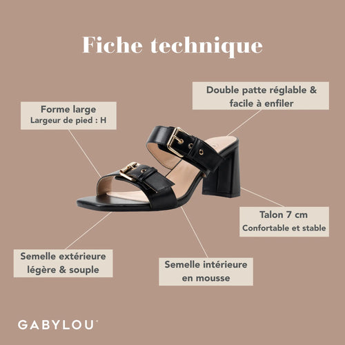Mules pieds larges H - Modèle Iza-Paprika-3