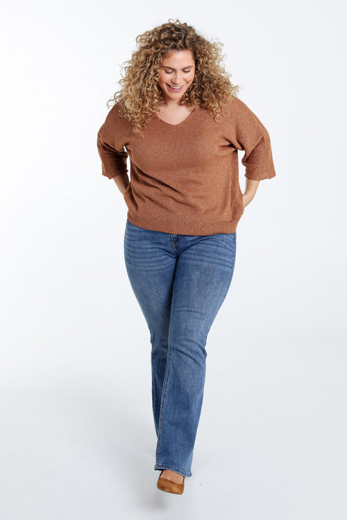 Boxförmiger Pullover aus Baumwolle mit Lurex-Paprika-7
