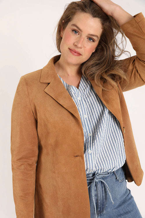 Uni Blazer mit Wildleder-Effekt-Paprika-4