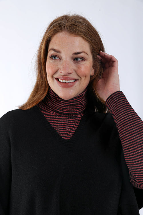 Uni kurzer Pullover aus Viskose-Paprika-1