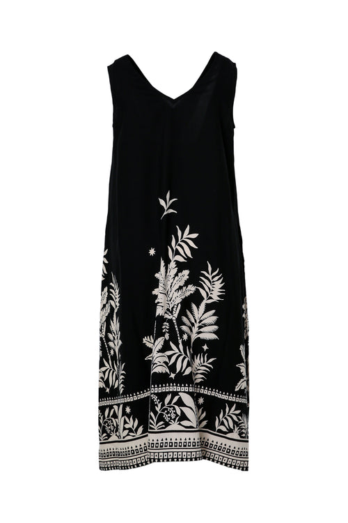 Druckkleid aus Viskose mit Blattmuster-Paprika-11