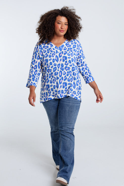 Tierhaut-Muster Viskosebluse-Paprika-9