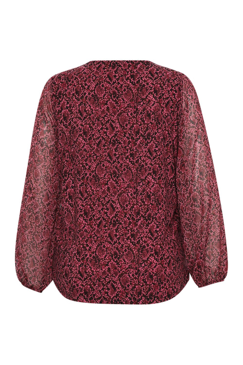 T-Shirt aus Voile mit Schlangenledermusterdruck-Paprika-2