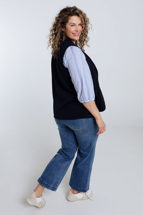 Einfarbiger Blazer-Weste-Paprika-2