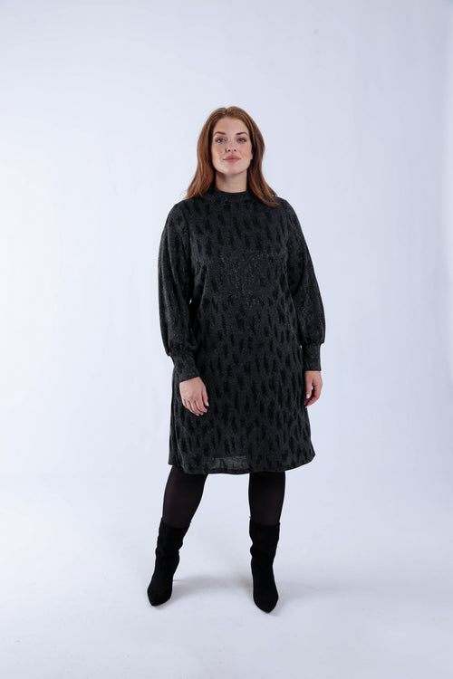 Kleid mit Jacquard-Leopardenmuster-Paprika-8