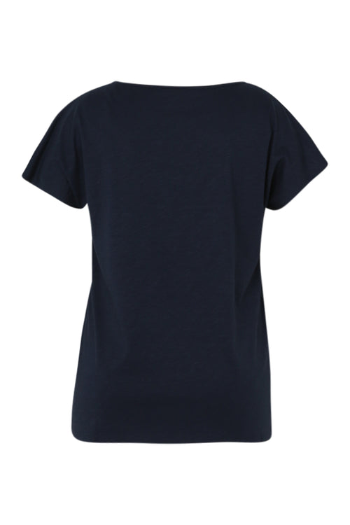 Einfarbiges T-Shirt mit Enjoy-Stickerei und Pailletten-Paprika-11