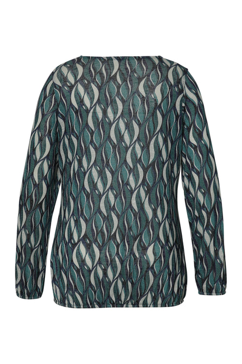 Bluse aus warmem Strick mit grafischem Print-Paprika-2