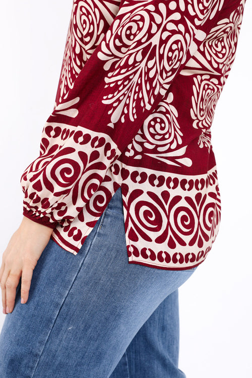 Bluse aus Viskose mit Paisley-Muster-Paprika-4