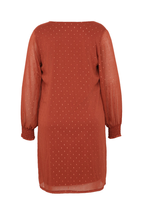 Robe en voile avec plumetis-Paprika-11