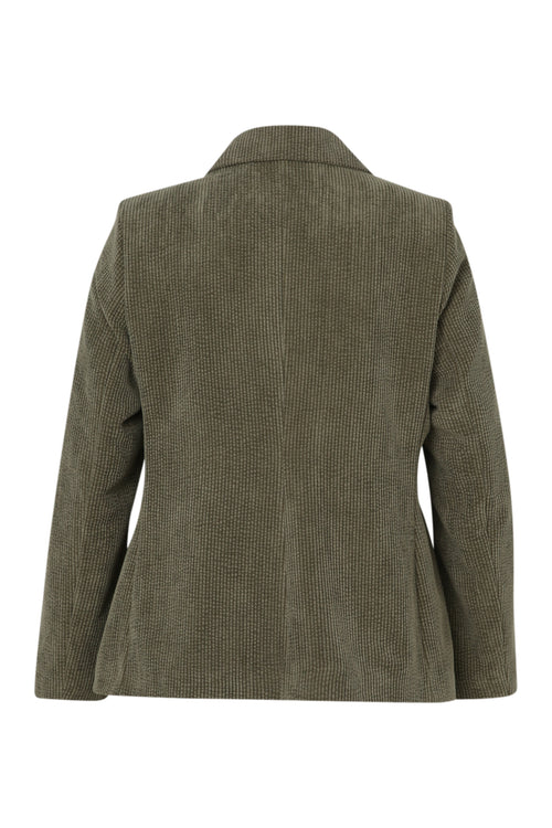 Kurzer, unifarbener Blazer aus Samt mit Animal-Print-Futter-Paprika-11