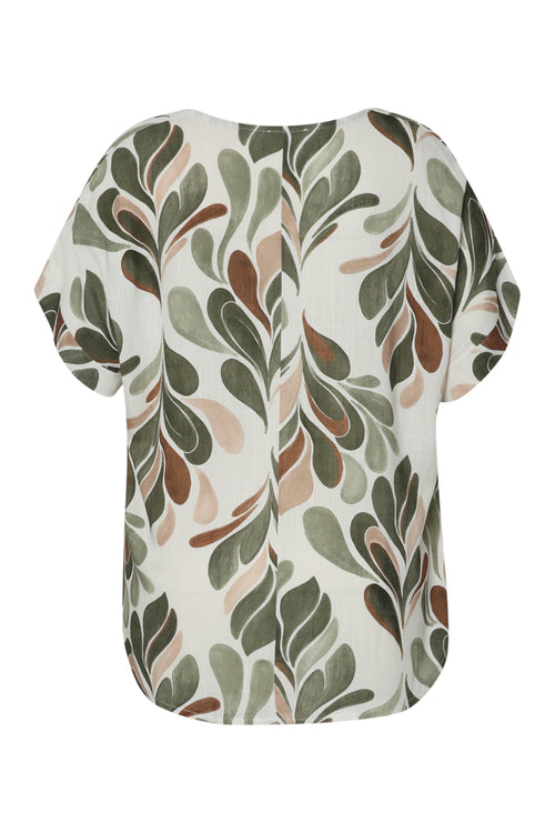 Bluse aus Viskose mit Blattmuster-Paprika-9