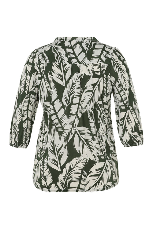  T-Shirt mit Blätter-Print-Paprika-11