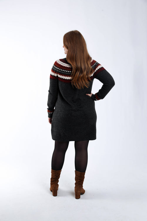 Pulloverkleid mit Jacquardmuster-Paprika-2