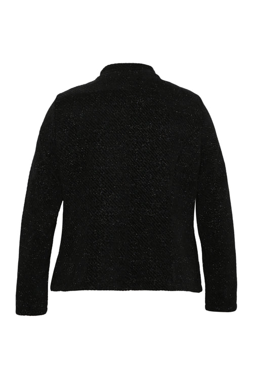 Veste jacquard bicolore avec lurex-Paprika-2