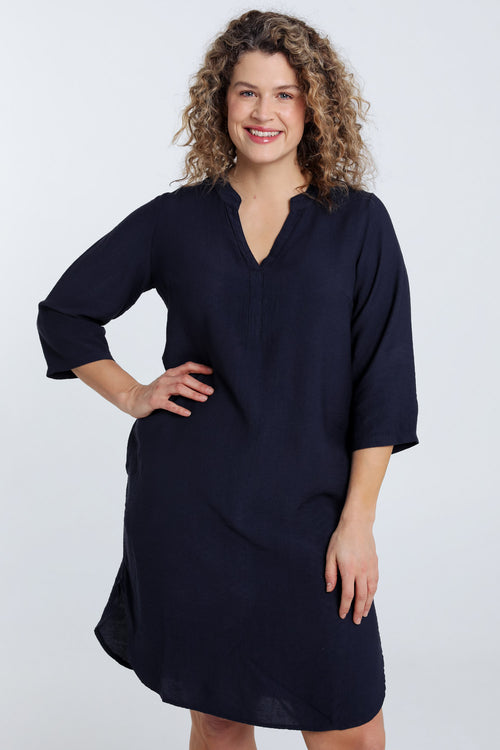 Einfarbiges Tunika-Kleid-Paprika-1