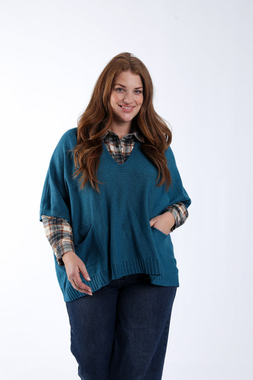 Uni kurzer Pullover aus Viskose-Paprika-2