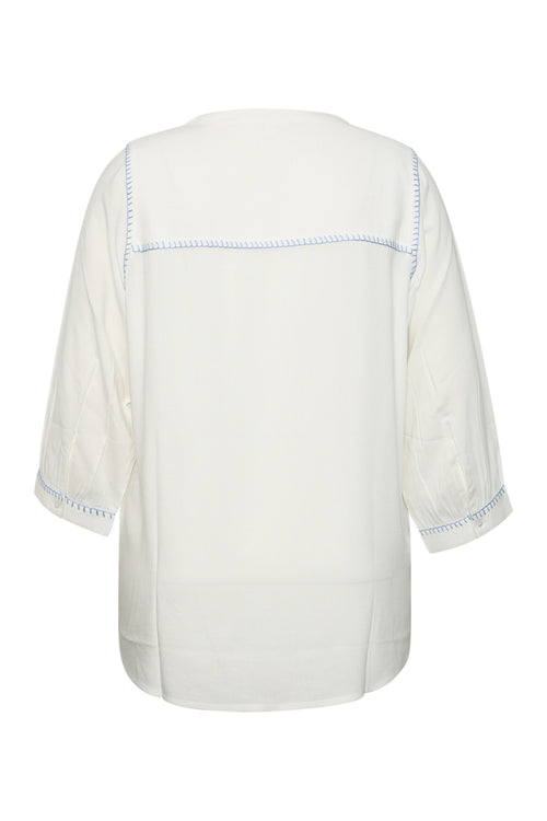 Uni-viskosebluse mit Palmenstickerei-Paprika-2