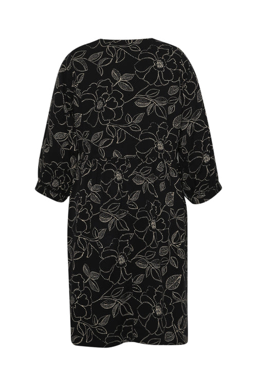 Kurzes Kleid aus bedrucktem Viskose mit Blumenmuster-Paprika-12